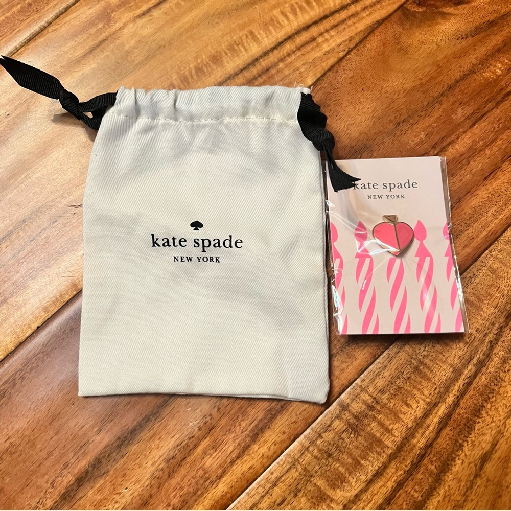 Kate spade New York heritage spade  heart  pin, pink. New! Birthday pin